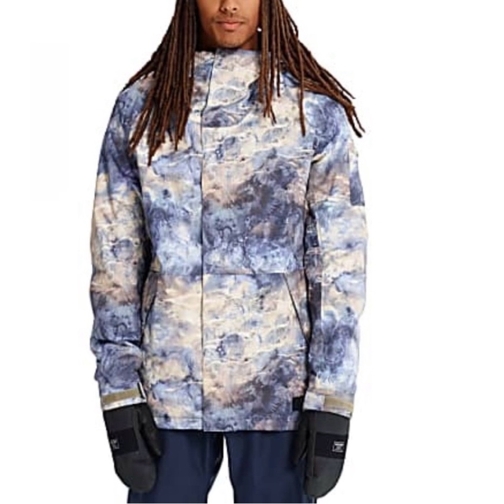 Burton Men’s Hilltop Skiing Snowboarding Jacket Blue Gray Yellow Cloud Size L